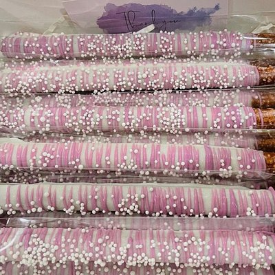 Chocolate Dipped Pretzels Rods  - Dozen