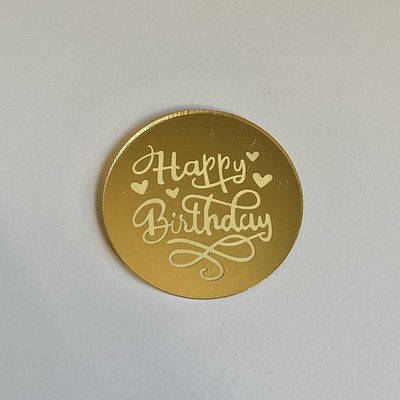 Mini Gold “Happy Birthday” Topper
