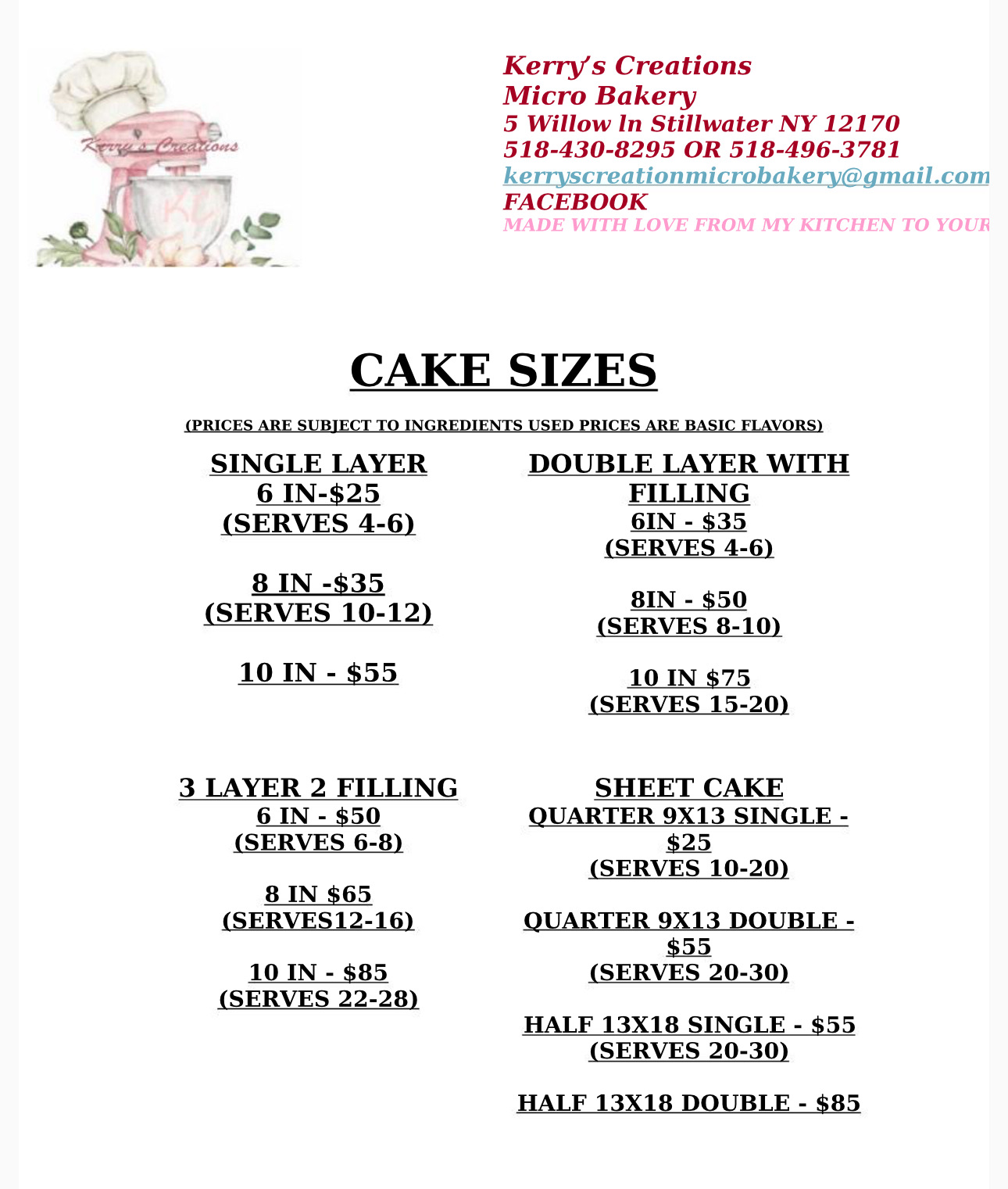 Cakes 