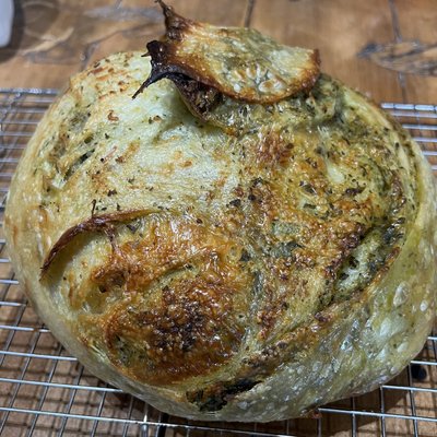 Pesto Parmesan Sourdough Loaf
