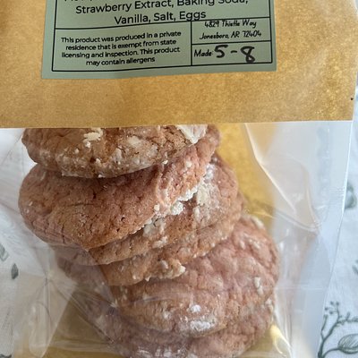Strawberry Crinkle Cookies - Half Dozen