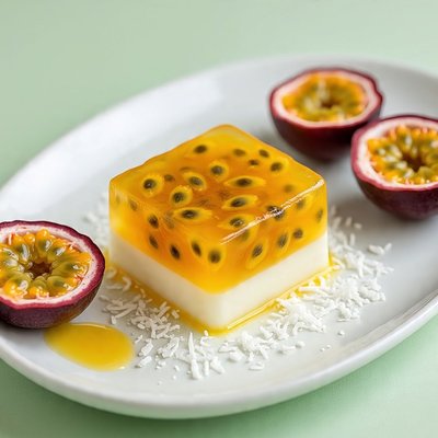 Passion Fruit Coconut Jello Cake