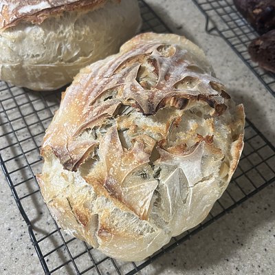 Garlic Rosemary Sourdough Loaf
