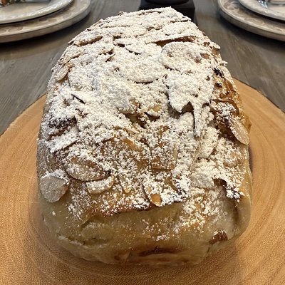 Almond Croissant Sourdough loaf