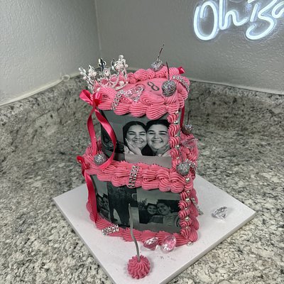 Mini 2 Tier Heart Cake
