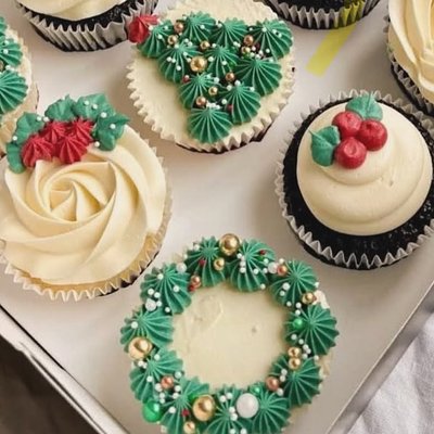 Organic Christmas Themed Cupcakes (4 pack)