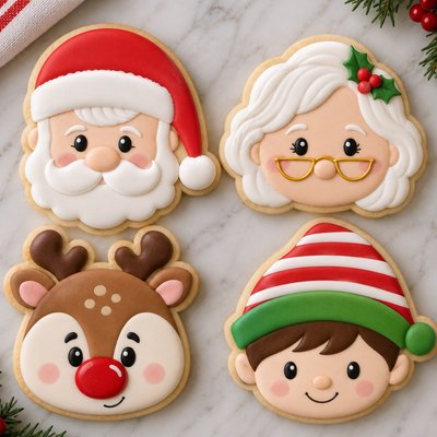 Mrs. And Mr. Claus Sugar Cookies Set Dozen 
