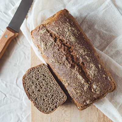 dark rye sourdough loaf