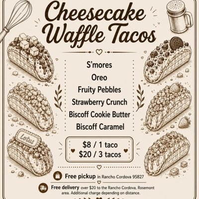 3 Cheesecake Waffle Tacos 