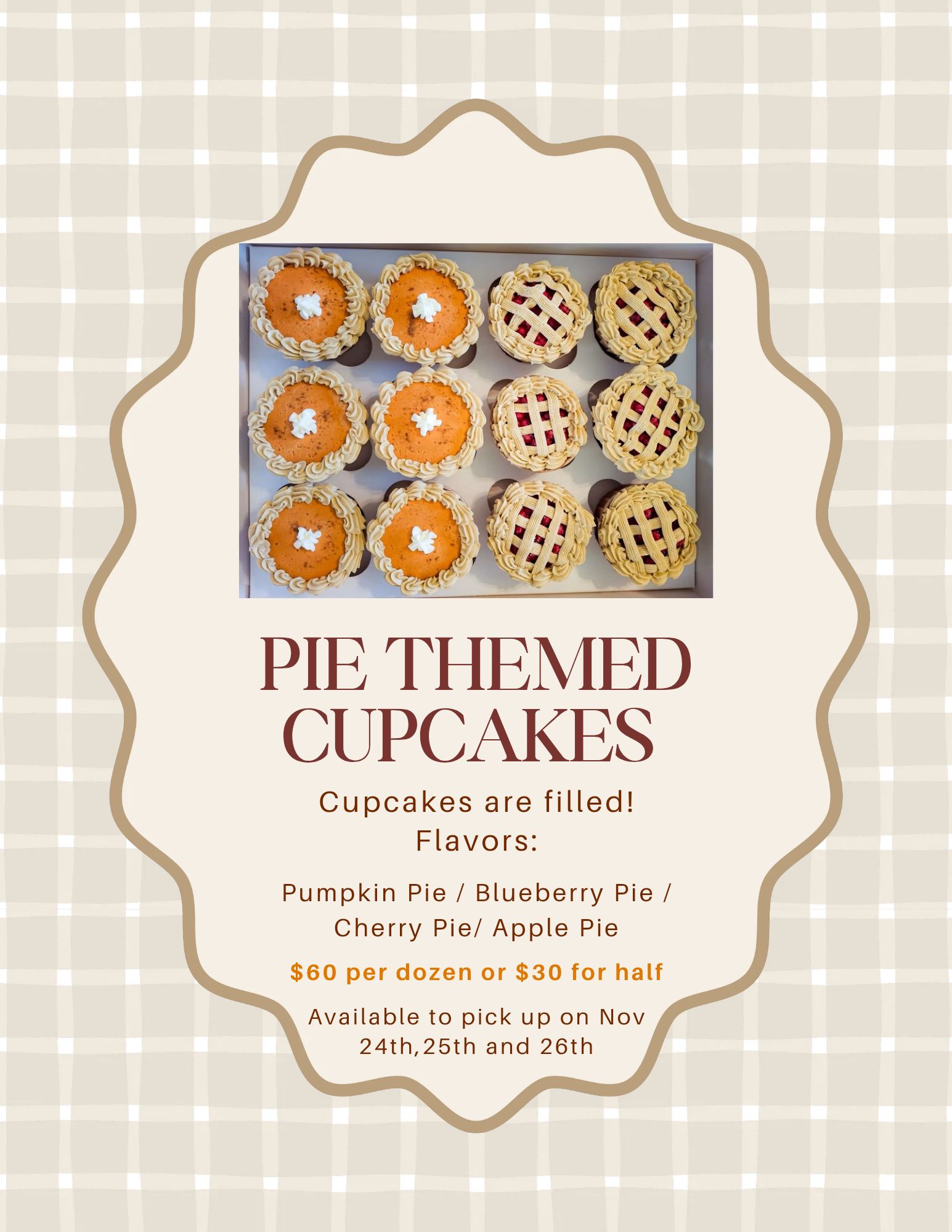 Pie Themed Cupcakes