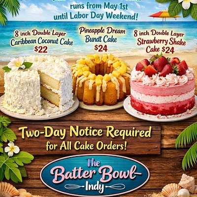 Summer Cake Menu