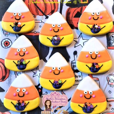 Candy Corn Halloween Sugar Cookies