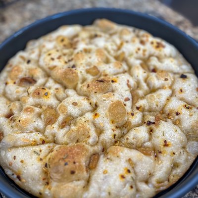 Roasted Garlic Sourdough Focaccia 