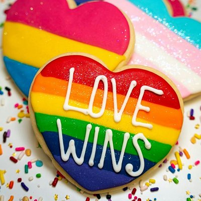 Love Pride Heart Shaped Cookies (6 Pack)