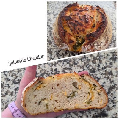 Cheddar Jalapeño Sourdough Loaf