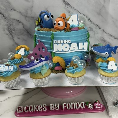 Celebration board - 6 “ Custom Cake And (12) Cupcakes