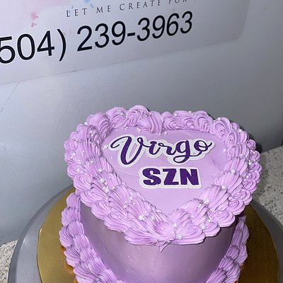 6” heart cake with topper