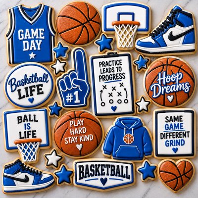 Basketball Party Set Sugar Cookie