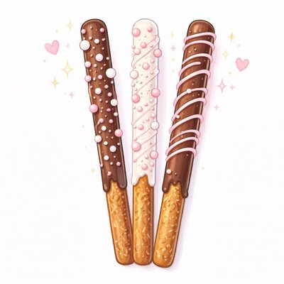 Chocolate Dipped Pretzel Rods