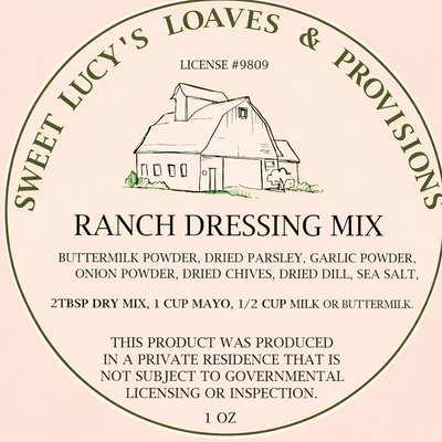 Ranch Dressing Mix 1oz Packet