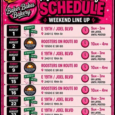Mobile Bakery Schedule✨💖
