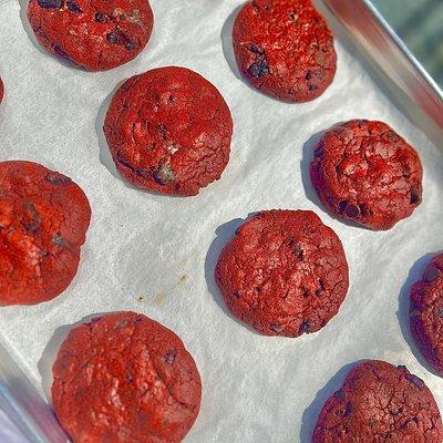Red Velvet, Oreo, Chocolate Chip Cookies