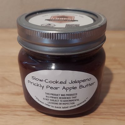 Slow-Cooked Prickly Pear Jalapeño Apple Butter - 1/2 Pint