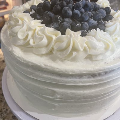 Lemon Blue Berry Cake With Cream Cheese Ocing