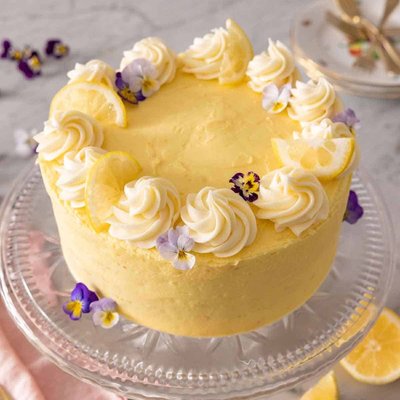Lemon Layered Cake with Lemon Cream Cheese Buttercream12-14 Servings 