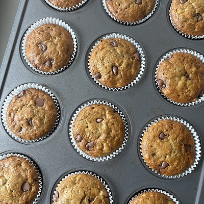 Banana Bread Muffins With Choc Chips