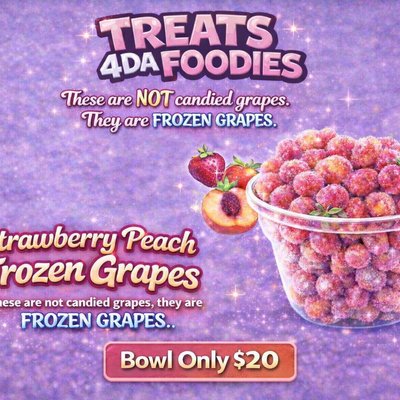 Soft Frozen Grapes “STRAWBERRY PEACH”