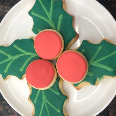 Holly Berry Cookie Platter - 7 Cookies