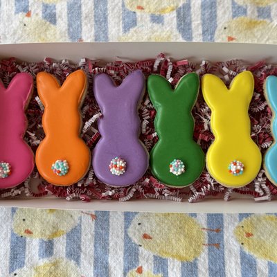 1 Dozen Neon Peep Cookies 