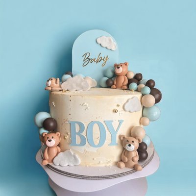Teddy Bear Baby Shower Cake 
