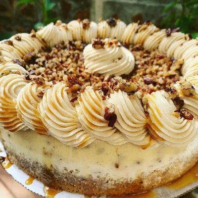 Browned Butter Pecan Cheesecake Pie.