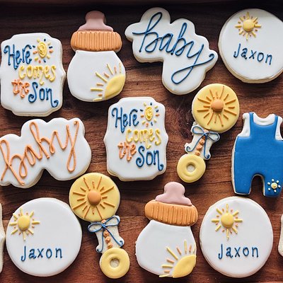 Custom Decorated Sugar Cookies “Here Comes The Son” 6+ Designs