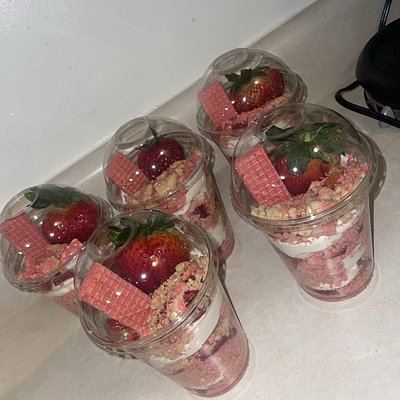 Strawberry Crunch Cheesecake Cup
