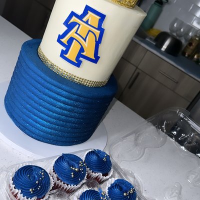 2 Tier cake + 1 Dzn Cupcakes