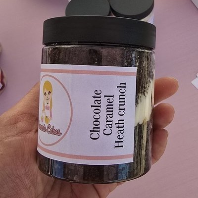 Chocolate Heath Crunch Cake Jars