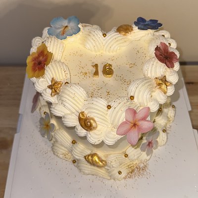 Two Layer 6 Inch Heart Cake 