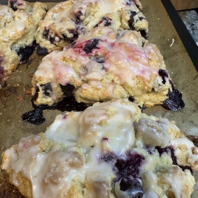 Blueberry Scones With Sweet Lemon Glaze (Comes In Packs Of 3)