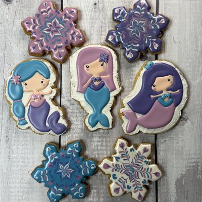 Winter Mermaids (10 Cookies)
