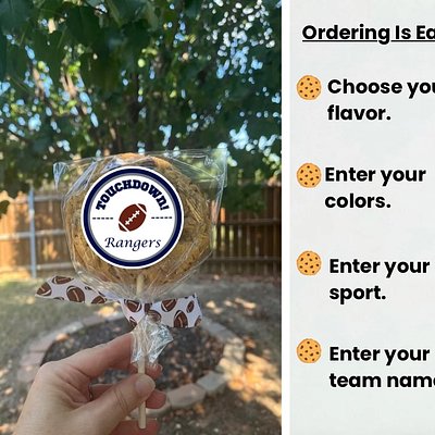 Custom Team Sports Cookie Pops