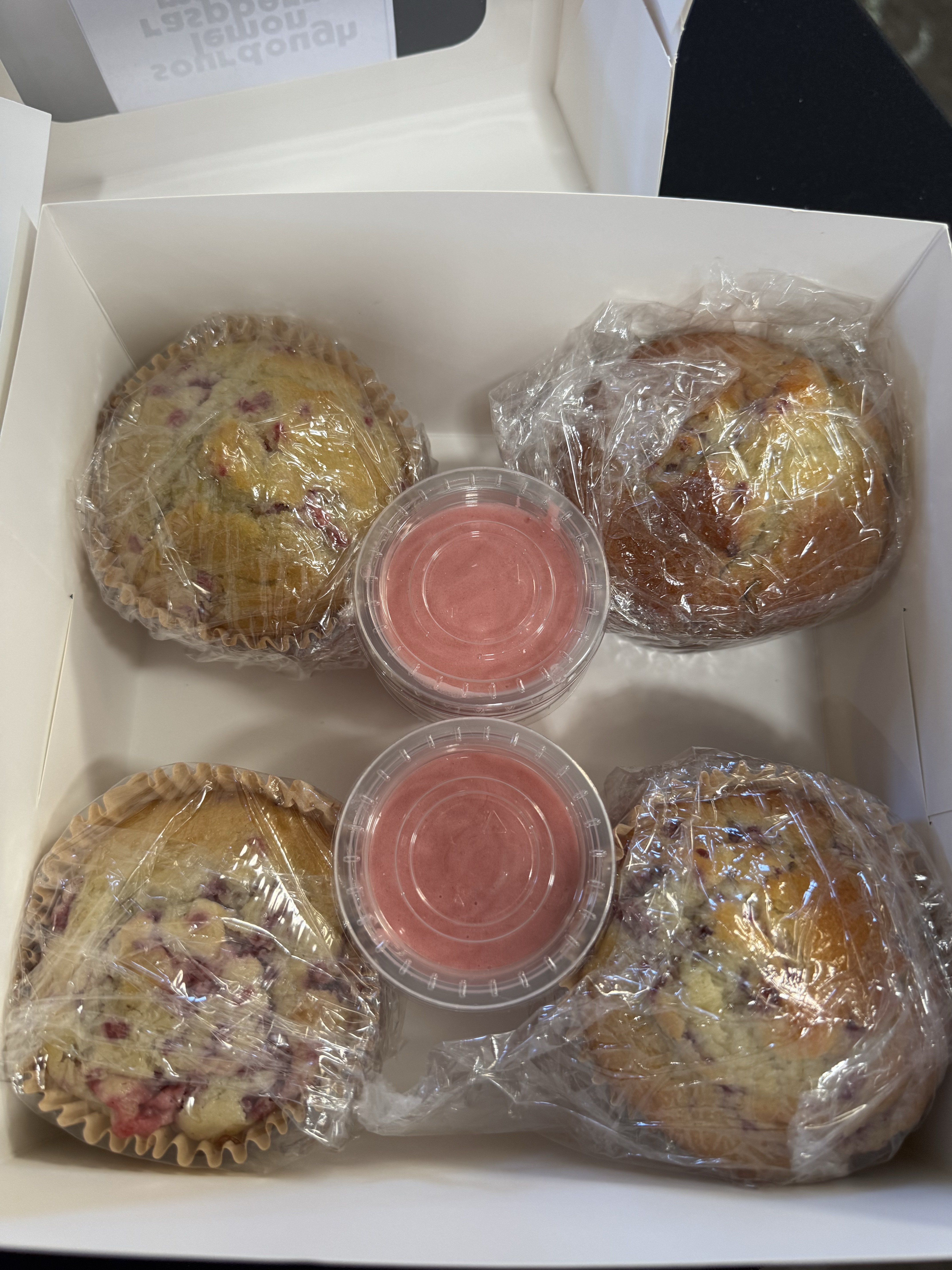 Sourdough Lemon raspberry Muffins (4 Per Box)