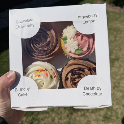 4 Pack of Jumbo Specialty Cupcakes  + Card
