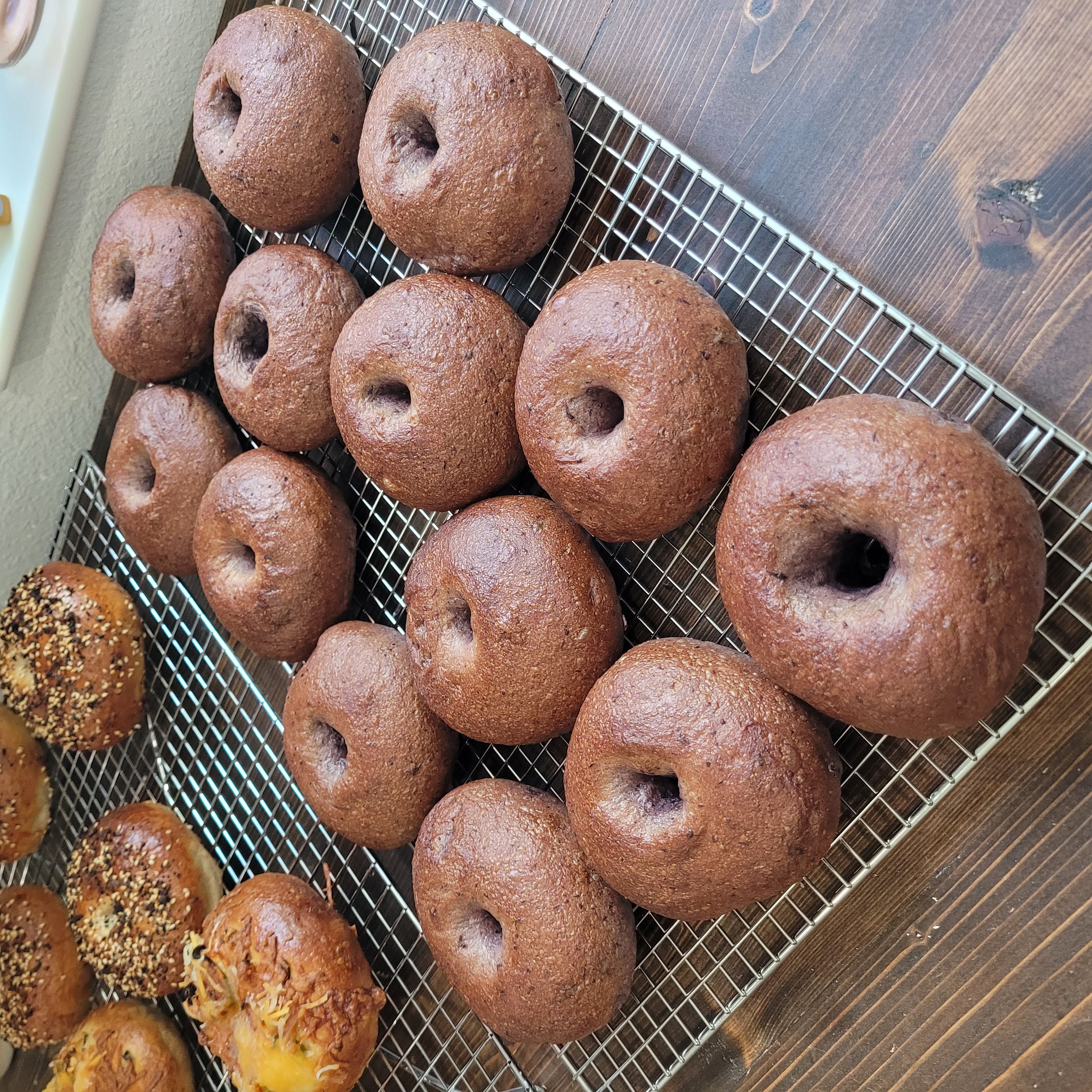 Blueberry Sourdough Bagels 
