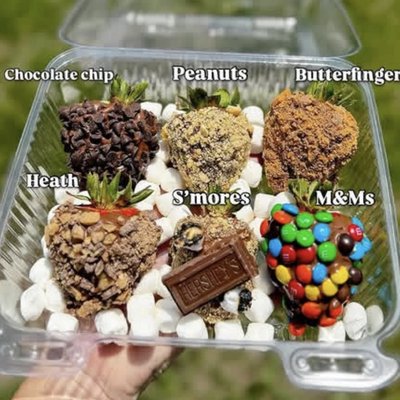 3 Chocolate Covered Strawberries With Toppings 