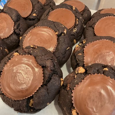 Dark Chocolate Reese’s Cup Cookies- 1 Doz