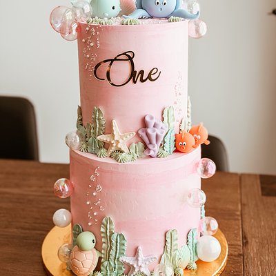 Under The Sea 2 Tiered Cake 