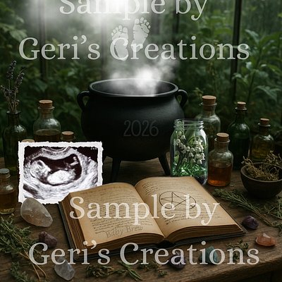 Custom Witchy Baby Announcement 